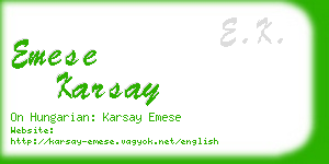 emese karsay business card